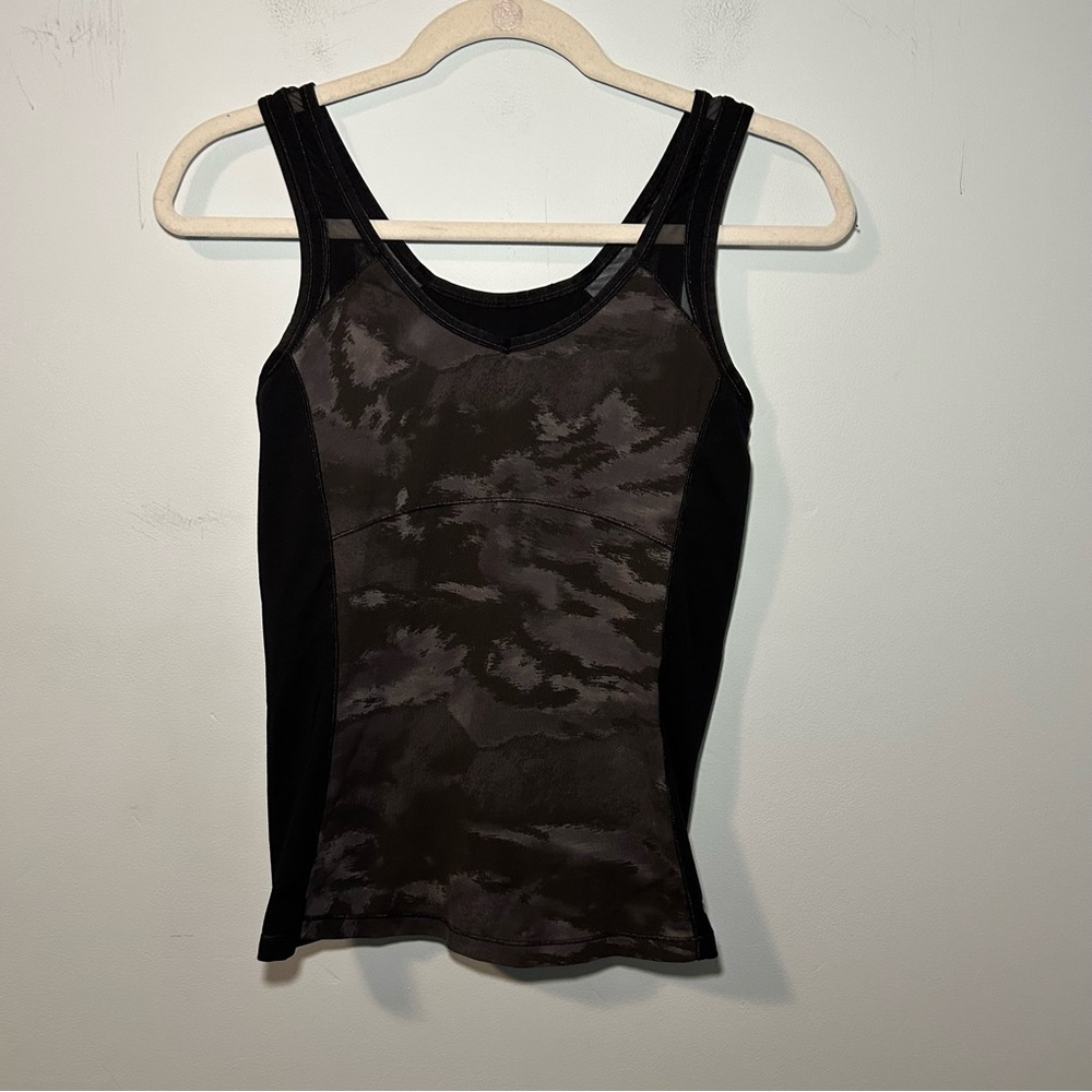 Alo Yoga Black & Gray Camo Athletic Tank Top Size Small